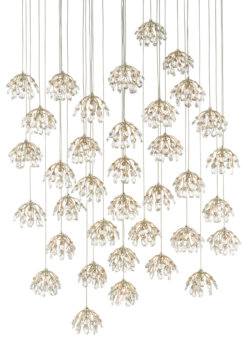 Currey and Company 9000-0673 36 Light Pendant, Painted Silver/Contemporary Silver Leaf Finish - LightingWellCo