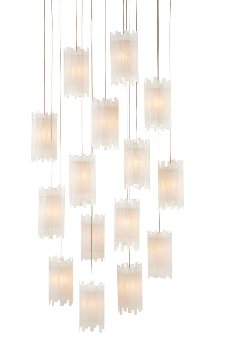 Currey and Company 9000-0884 15 Light Pendant, Natural/Painted Silver Finish-LightingWellCo