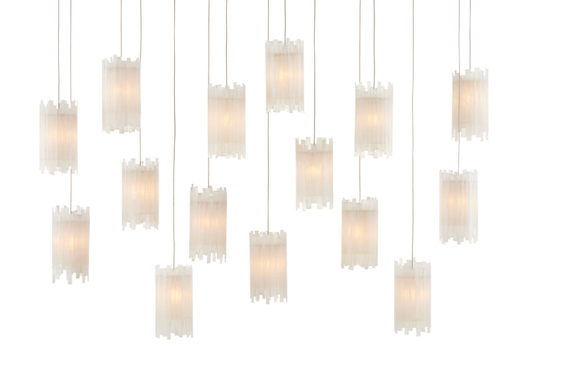 Currey and Company 9000-0885 15 Light Pendant, Natural/Painted Silver Finish-LightingWellCo