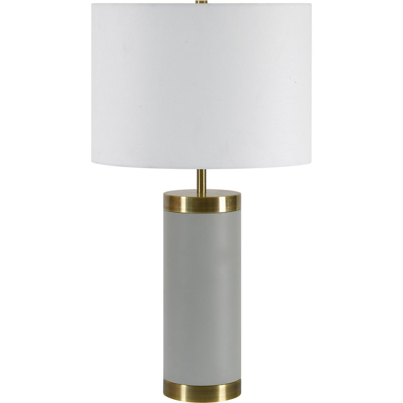 Renwil LPT1174 One Light Table Lamp, Plated Antique Brushed Brass,Natural Light Grey Finish-LightingWellCo