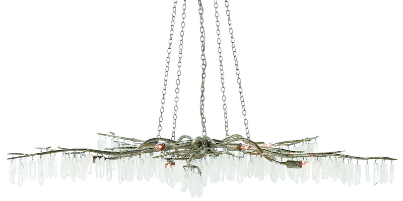 Currey and Company 9000-0368 Ten Light Chandelier, Textured Silver/Natural Finish - LightingWellCo