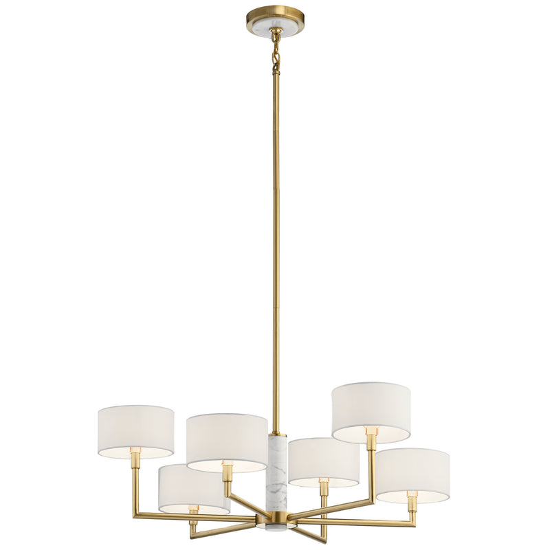 Kichler 52052CG Six Light Chandelier, Champagne Gold Finish - LightingWellCo