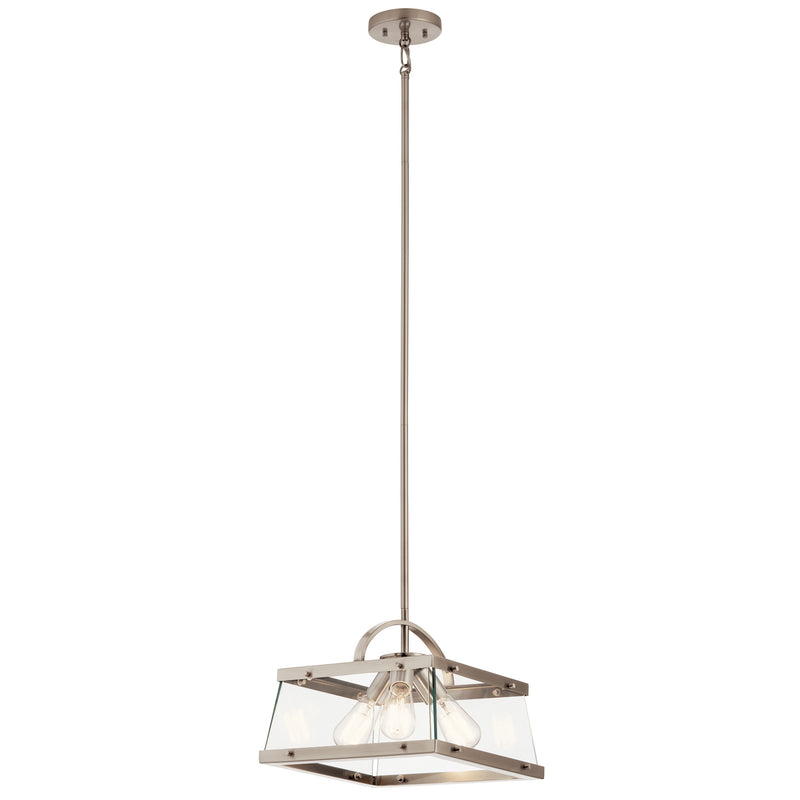 Kichler 52125CLP Three Light Pendant/Semi Flush Mount, Classic Pewter Finish - LightingWellCo