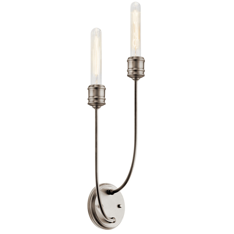 Kichler 52259CLP Two Light Wall Sconce, Classic Pewter Finish - LightingWellCo