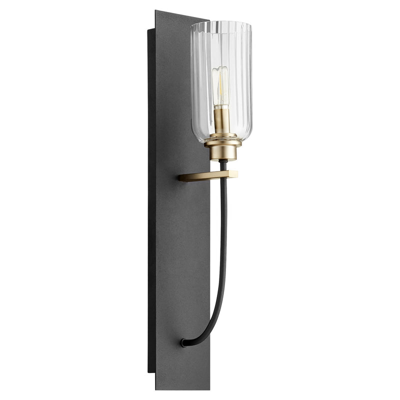Quorum 507-1-6980 One Light Wall Mount, Black w Aged Brass Finish - LightingWellCo