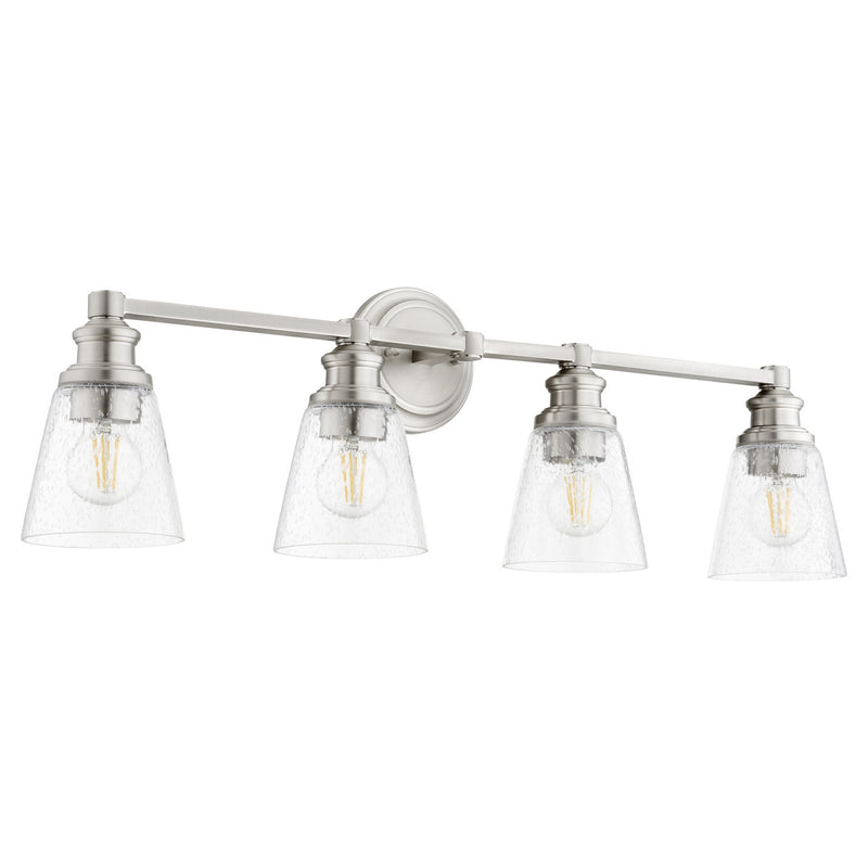 Quorum 509-4-65 Four Light Vanity, Satin Nickel Finish - LightingWellCo