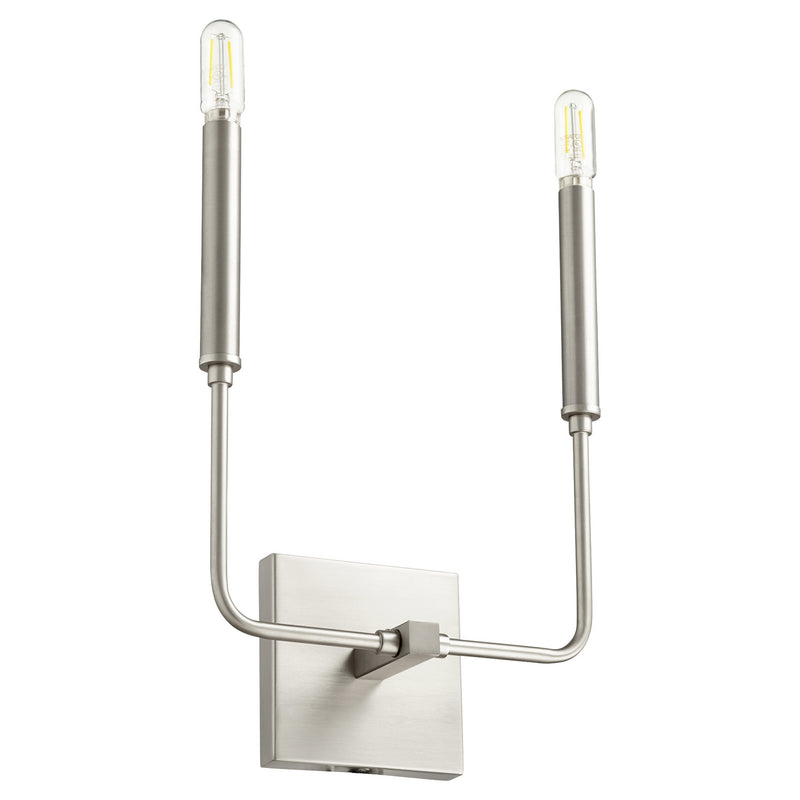 Quorum 531-2-65 Two Light Wall Mount, Satin Nickel Finish - LightingWellCo