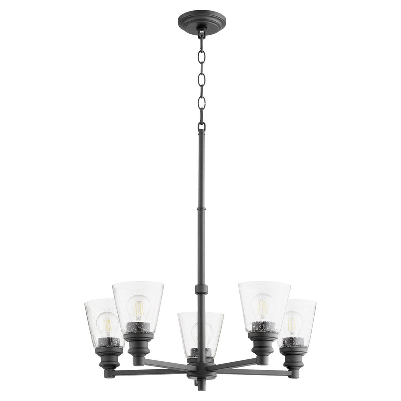 Quorum 609-5-69 Five Light Chandelier, Black Finish - LightingWellCo