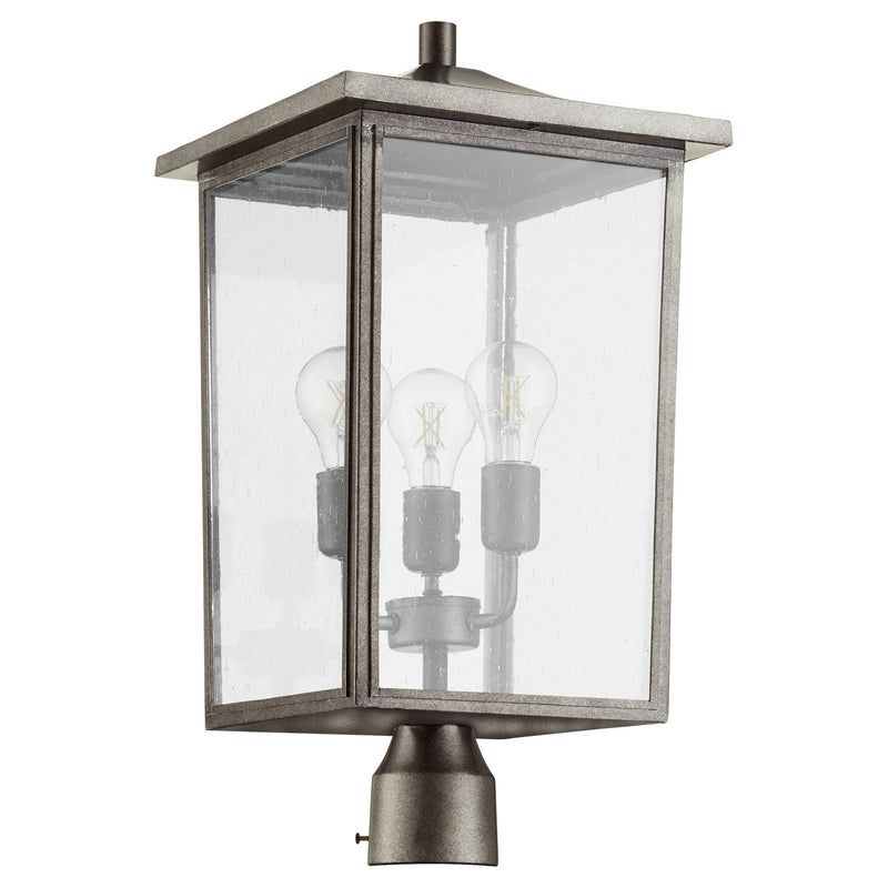 Quorum 724-11-37 Three Light Post Mount, Weathered Zinc Finish - LightingWellCo