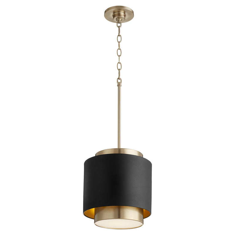 Quorum 8010-6980 One Light Pendant, Black Aged Brass Finish - LightingWellCo