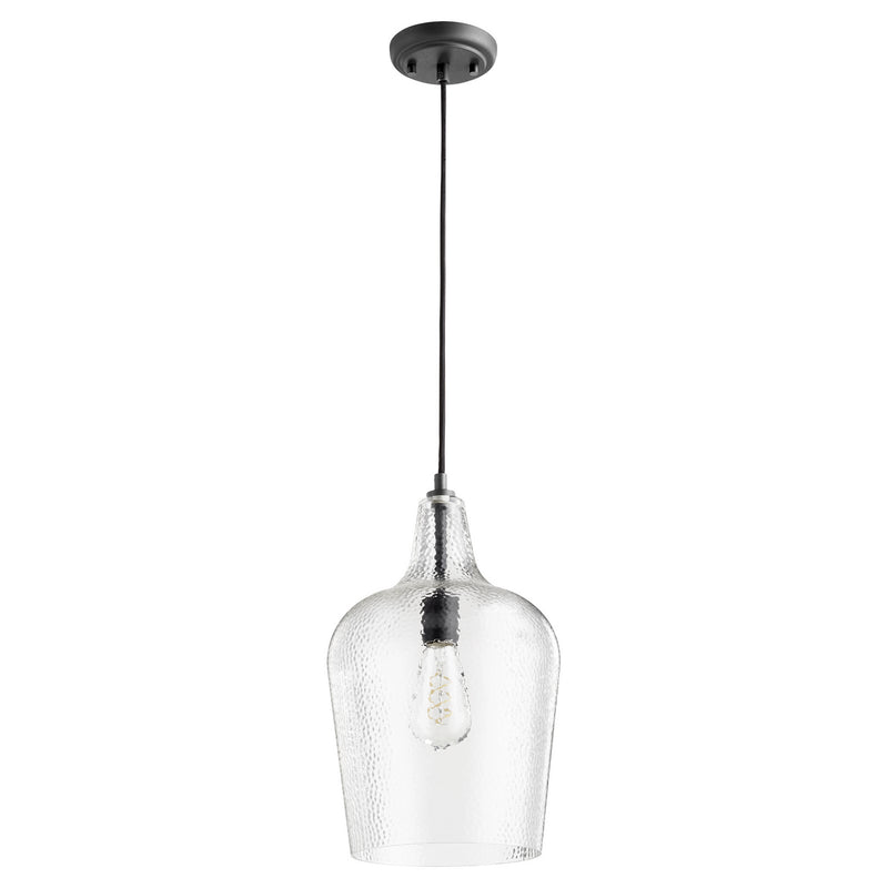 Quorum 8143-69 One Light Pendant, Black Finish - LightingWellCo