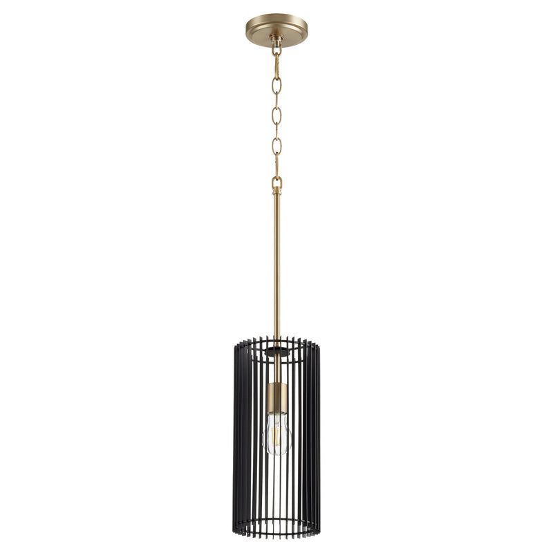 Quorum 817-1-80 One Light Pendant, Aged Brass Finish - LightingWellCo