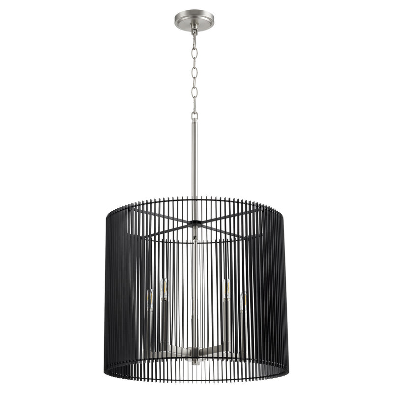 Quorum 819-5-65 Five Light Pendant, Satin Nickel Finish - LightingWellCo