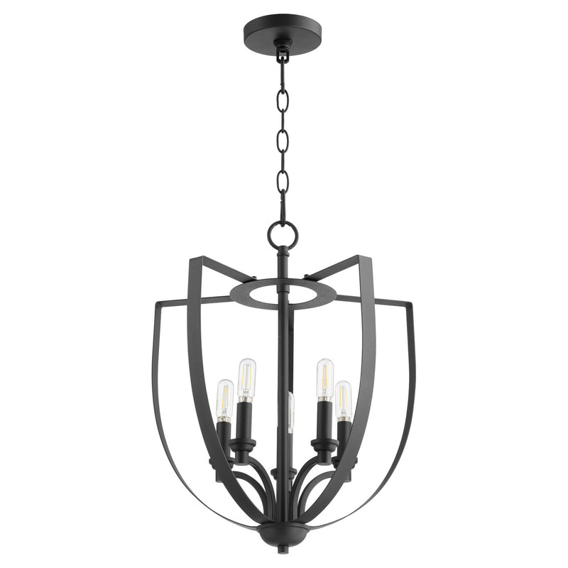 Quorum 8202-5-69 Five Light Chandelier, Black Finish - LightingWellCo