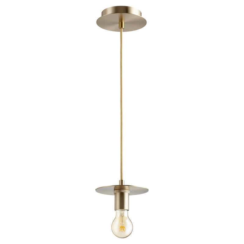 Quorum 822-80 One Light Pendant, Aged Brass Finish - LightingWellCo