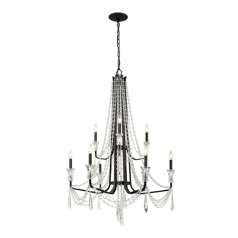 Varaluz 270C09OX Nine Light Chandelier, Onyx Finish - LightingWellCo