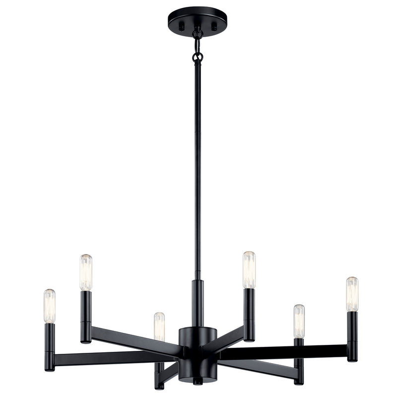 Kichler 43859BK Six Light Chandelier, Black Finish - LightingWellCo