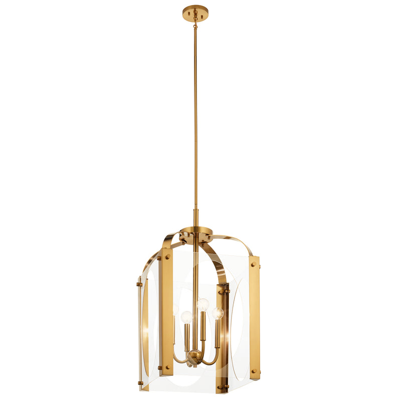 Kichler 52024FXG Four Light Foyer Pendant, Fox Gold Finish - LightingWellCo