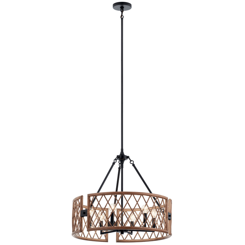 Kichler 52077PAL Six Light Chandelier, Palm Finish - LightingWellCo