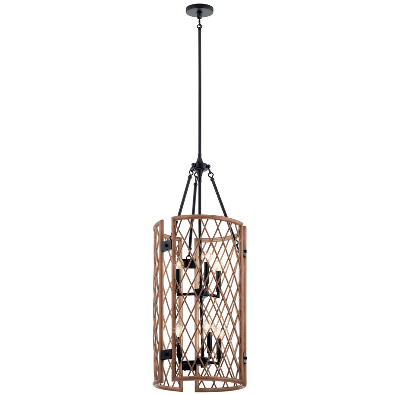 Kichler 52079PAL Six Light Foyer Chandelier, Palm Finish - LightingWellCo