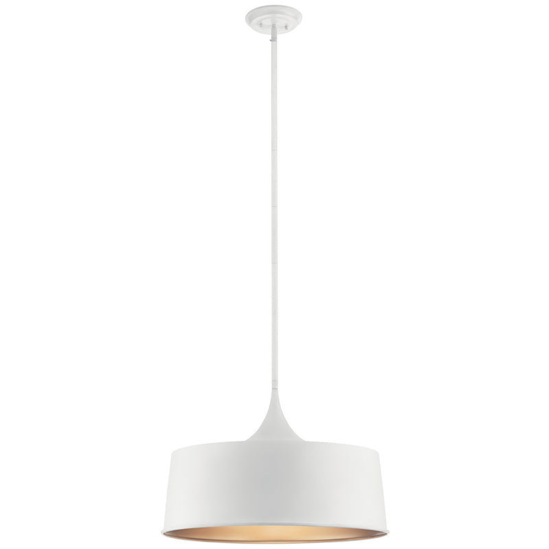 Kichler 52097WH One Light Pendant/Semi Flush Mount, White Finish - LightingWellCo