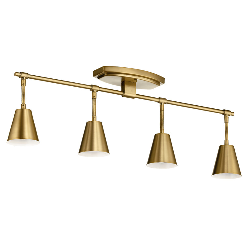 Kichler 52129BNB Four Light Rail Light, Brushed Natural Brass Finish - LightingWellCo