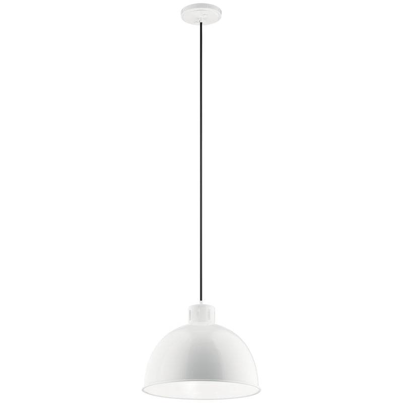 Kichler 52153WH One Light Pendant, White Finish - LightingWellCo