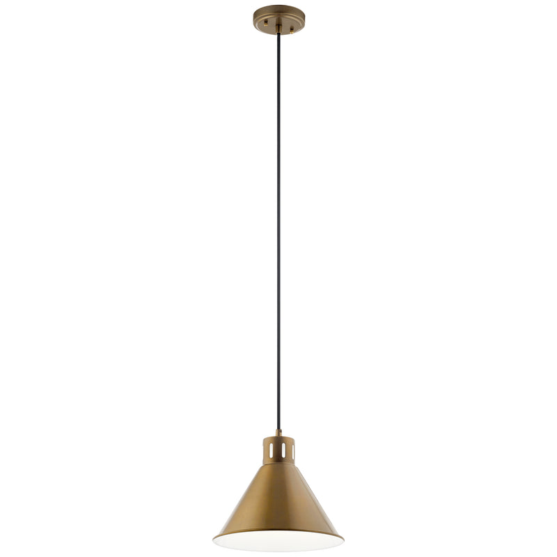 Kichler 52176NBR One Light Pendant, Natural Brass Finish - LightingWellCo