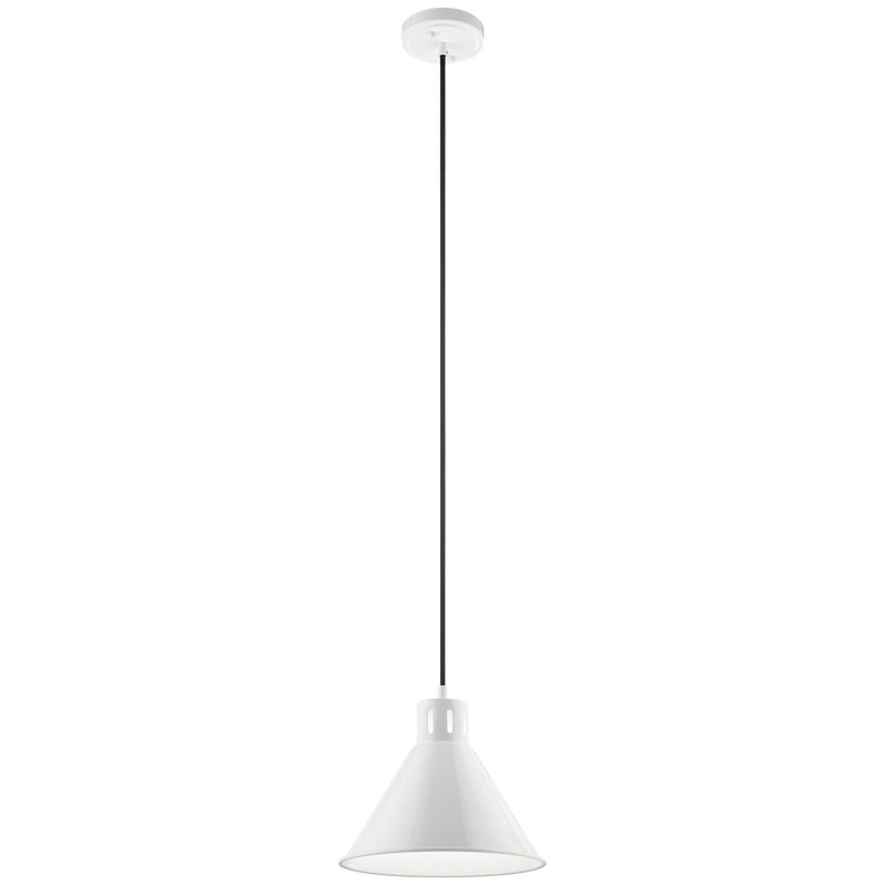 Kichler 52176WH One Light Pendant, White Finish - LightingWellCo