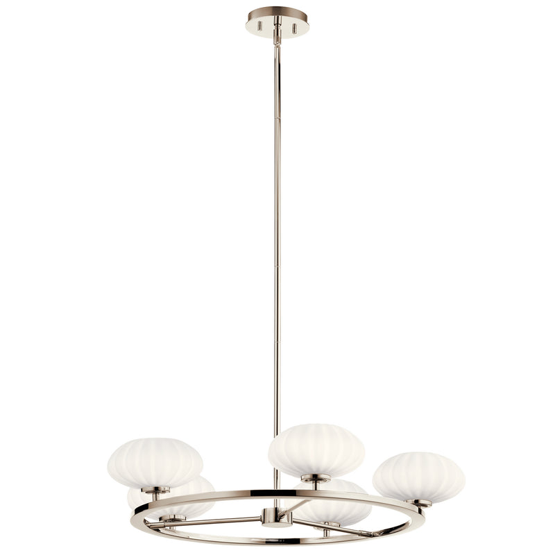 Kichler 52223PN Six Light Chandelier, Polished Nickel Finish - LightingWellCo