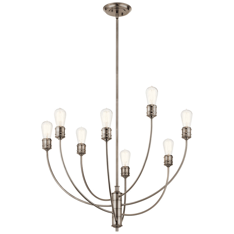 Kichler 52255CLP Eight Light Chandelier, Classic Pewter Finish - LightingWellCo