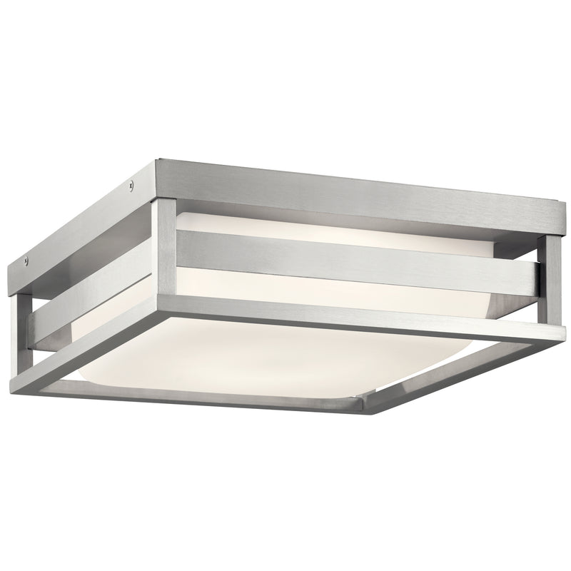 Kichler 59037BALED LED Outdoor Flush Mount, Brushed Aluminum Finish - LightingWellCo