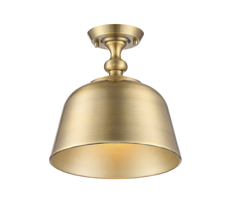 Savoy House 6-3750-1-322 One Light Semi-Flush Mount, Warm Brass Finish LightingWellCo