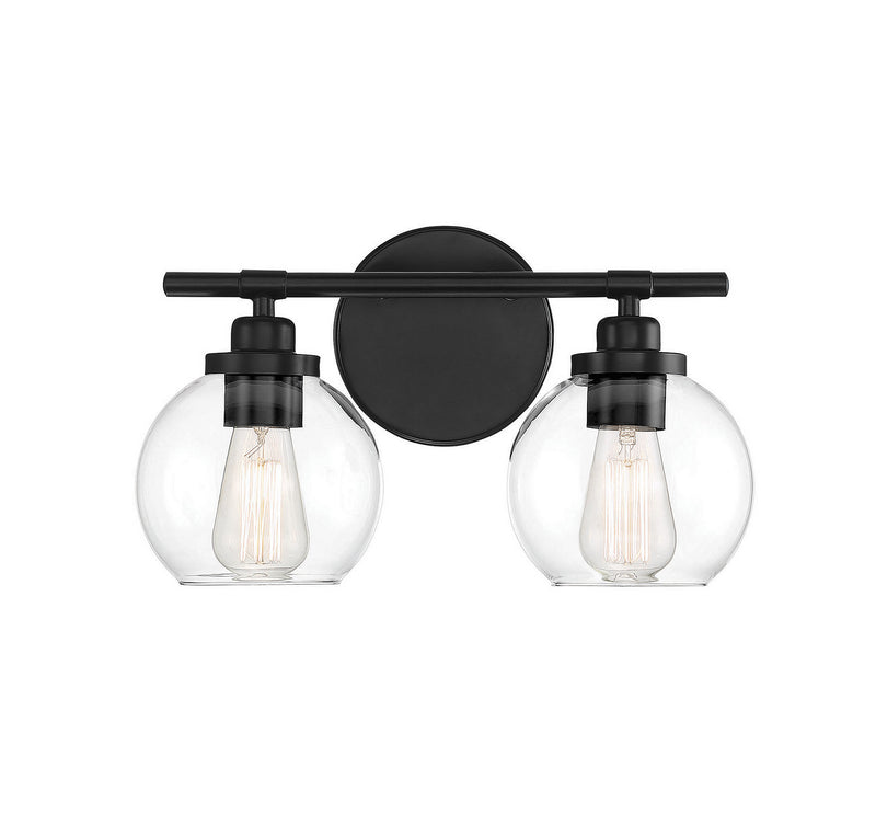 Savoy House Carson 8-4050-2-BK Two Light Bath Bar, Matte Black Finish - LightingWellCo