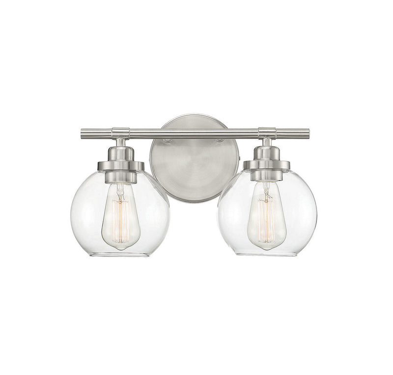 Savoy House Carson 8-4050-2-SN Two Light Bath Bar, Satin Nickel Finish - LightingWellCo