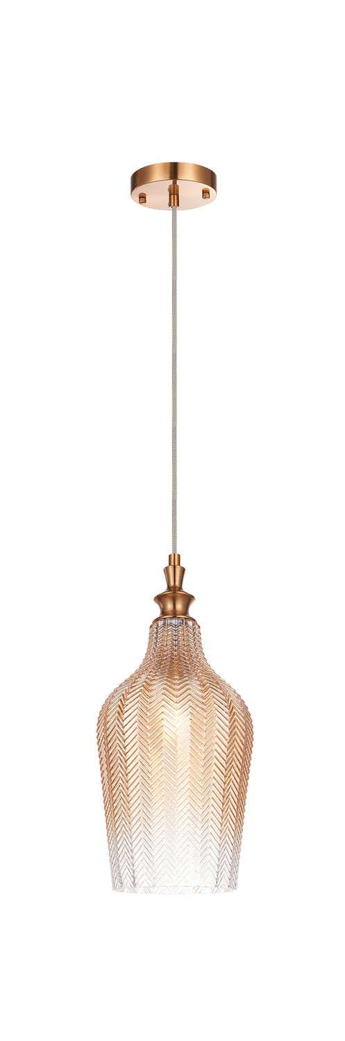 Matteo Lighting C80101AG One Light Pendant, Aged Gold Brass Finish - LightingWellCo