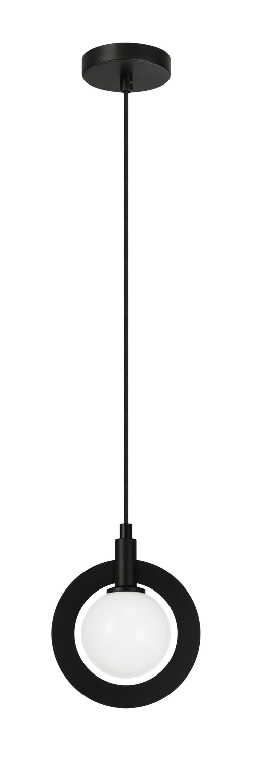Matteo Lighting C80701BKOP One Light Pendant, Black Finish - LightingWellCo