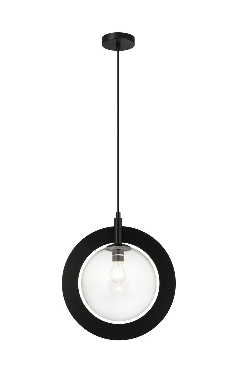 Matteo Lighting C80711BKCL One Light Pendant, Black Finish - LightingWellCo