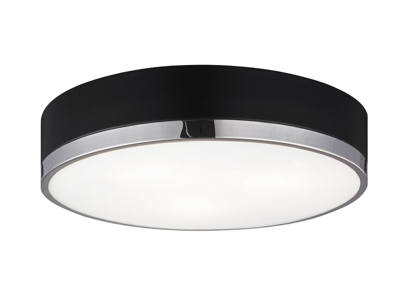 Matteo Lighting M14303BKCH Three Light Flush Mount, Black & Chrome Finish - LightingWellCo