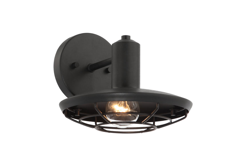 Matteo Lighting W75701MB One Light Wall Sconce, Matte Black Finish - LightingWellCo