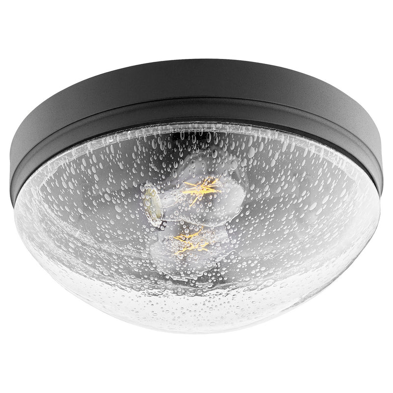 Quorum 3508-12-69 Two Light Ceiling Mount, Black w ClearSeeded Finish - LightingWellCo