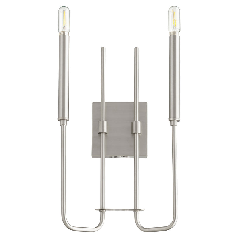 Quorum 530-2-65 Two Light Wall Mount, Satin Nickel Finish - LightingWellCo