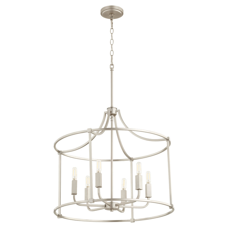 Quorum 646-6-65 Six Light Nook, Satin Nickel Finish - LightingWellCo