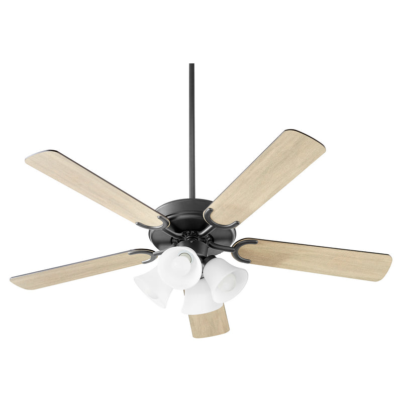 Quorum 6525-459 52``Ceiling Fan, Matte Black Finish - LightingWellCo