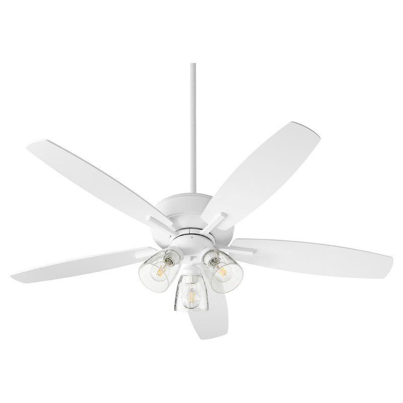 Quorum 7052-308 52``Ceiling Fan, Studio White Finish - LightingWellCo