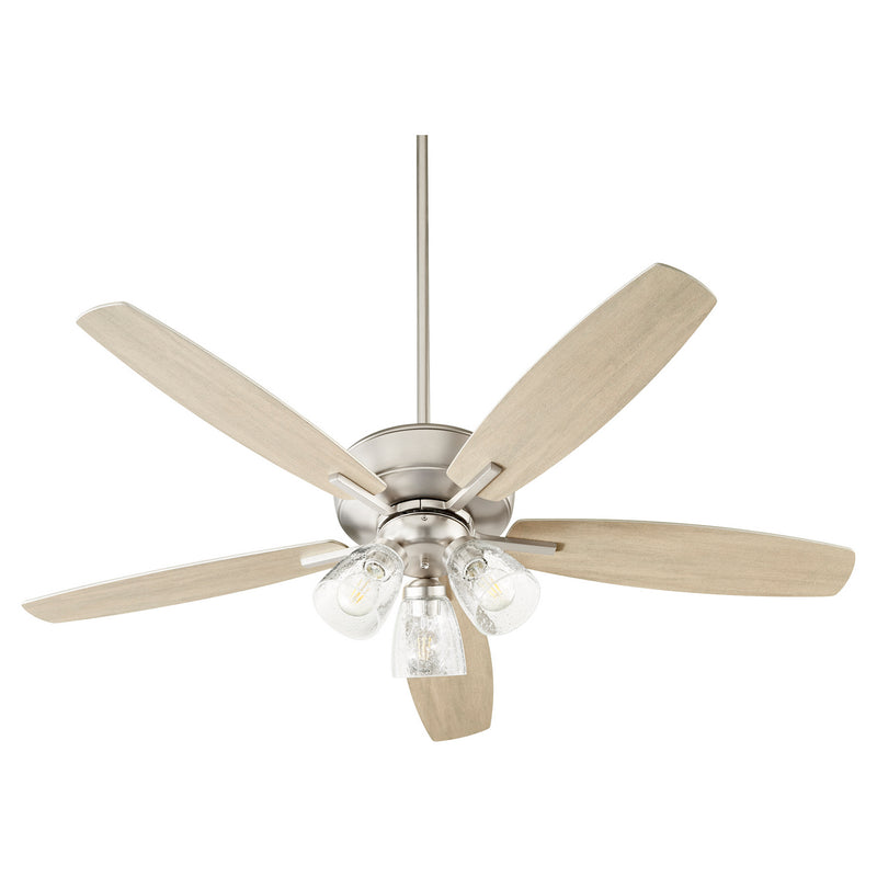 Quorum 7052-365 52``Ceiling Fan, Satin Nickel Finish - LightingWellCo