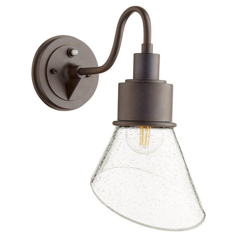 Quorum 733-86 One Light Wall Mount, Oiled Bronze w/ Clear/Seeded Finish - LightingWellCo