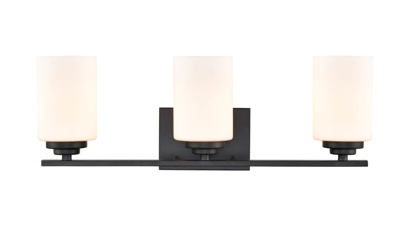 Millennium 3183-MB Three Light Vanity, Matte Black Finish - LightingWellCo