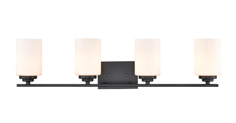 Millennium 3184-MB Four Light Vanity, Matte Black Finish - LightingWellCo