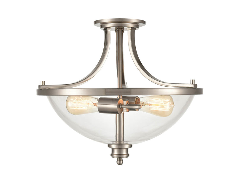 Millennium 3622-BN Two Light Semi-Flush Mount, Brushed Nickel Finish - LightingWellCo